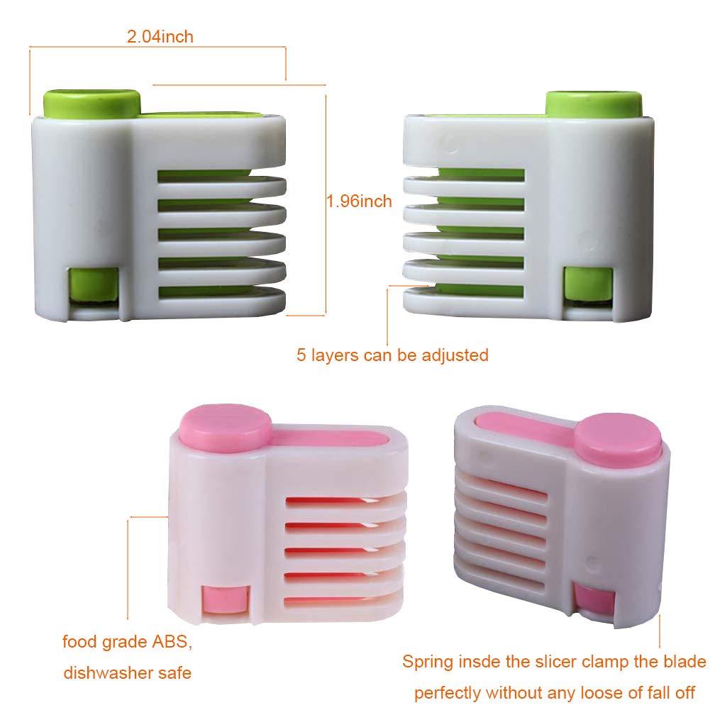 2-in-1 Adjustable Bread Slicer & Cake Cutter - Folding Sandwich Maker with Thickness Control - Perfect for Home Baking, Toast Preparation & DIY Desserts (Green)