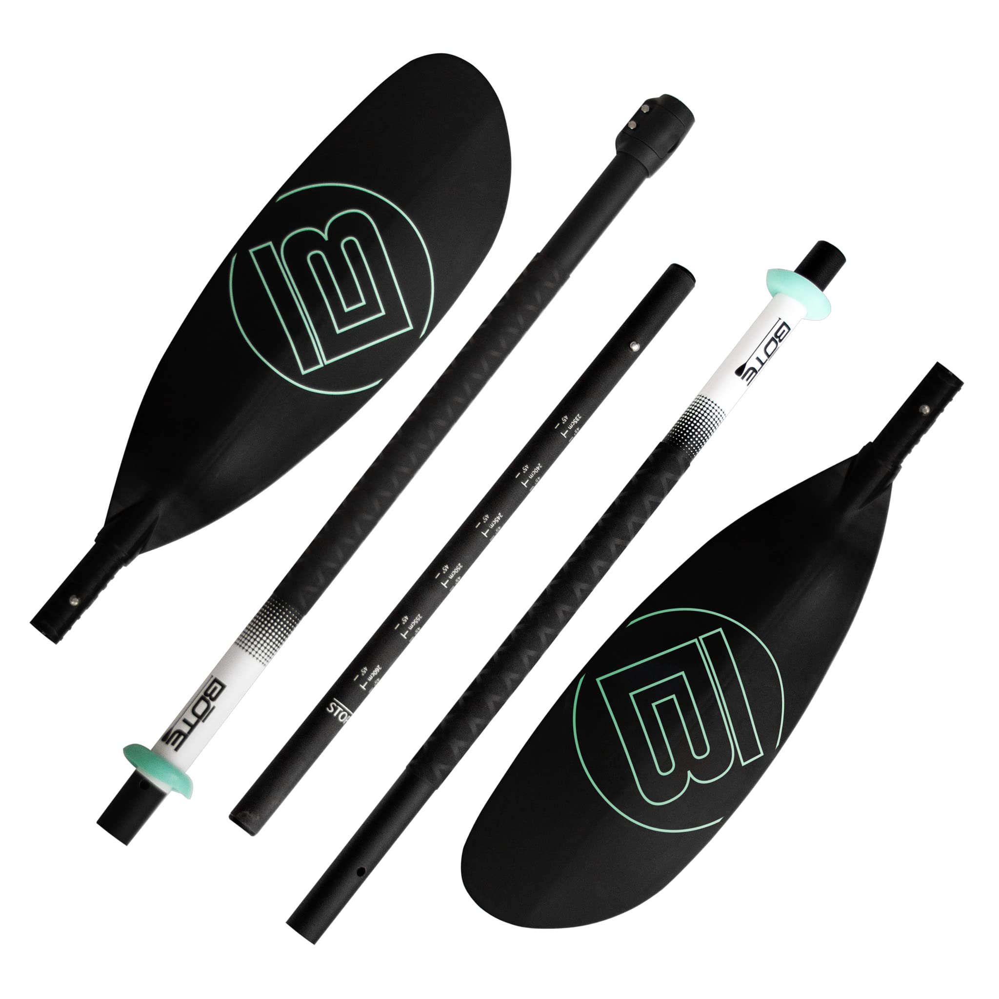 Bote Universal 5-Piece Adjustable Kayak Paddle - Lightweight & Portable for Travel - Fits Adults & Kids - Works for Tandem, Single, 1-Person or 2-Person Kayaking - Perfect for Family Adventures, Fishing Trips & Outdoor Exploration