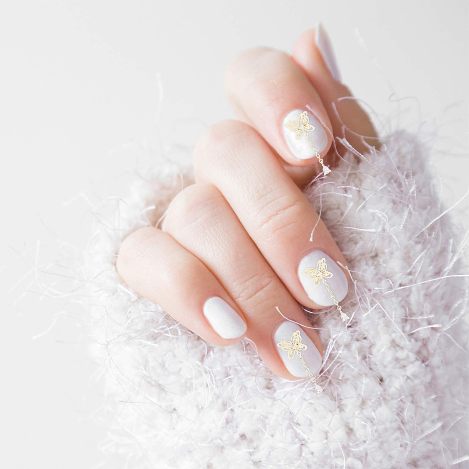 3PCS DIY Nail Art Chains - Shining Manicure Jewelry Supplies for Nail Decorations | Fashionable Nail Art Accessories for Professional & Home Manicures | Perfect for Parties, Weddings and Special Occasions