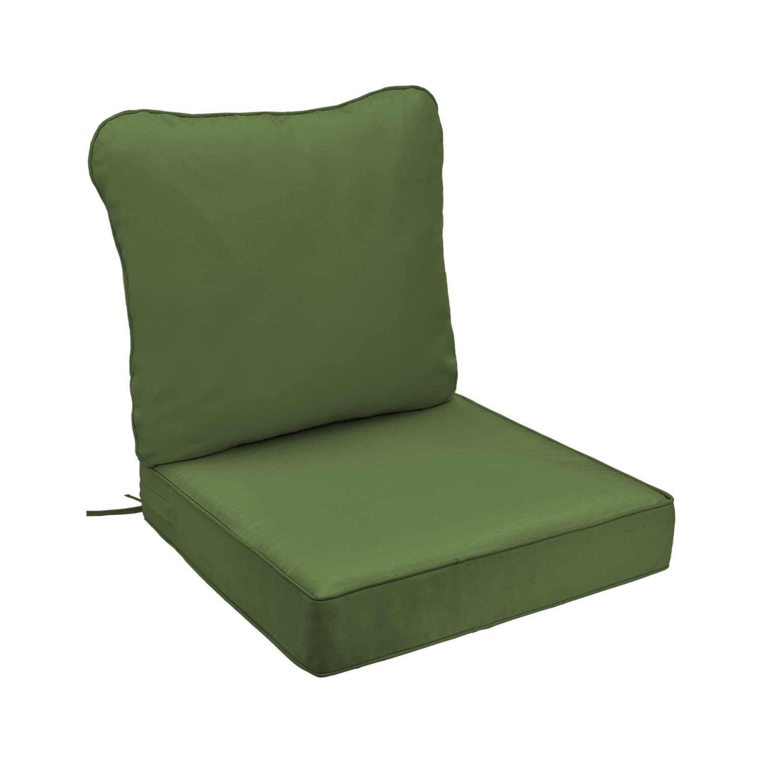 Water-Resistant Outdoor Deep Seat Cushions for Patio Furniture - 24x24x5 Inch Replacement Chair Cushions in Dark Moss Green - Perfect for Garden, Deck, and Poolside Relaxation