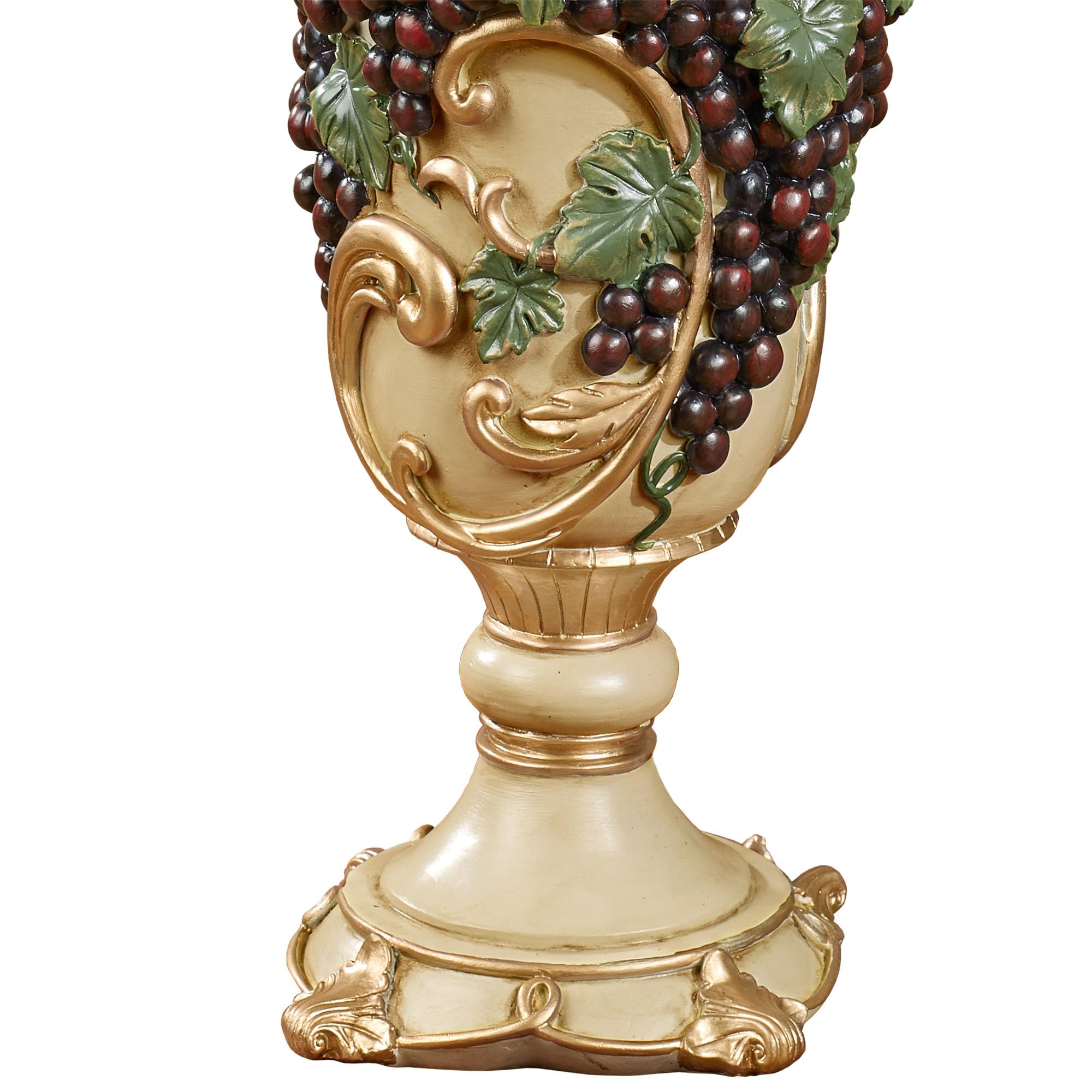 Elegant Touch of Class Vigne Decorative Table Vase - Dark Red Grape Design Tuscan Style Home Decor for Kitchen, Dining Room | Perfect for Centerpieces, Wedding Decor & Farmhouse Style Interiors