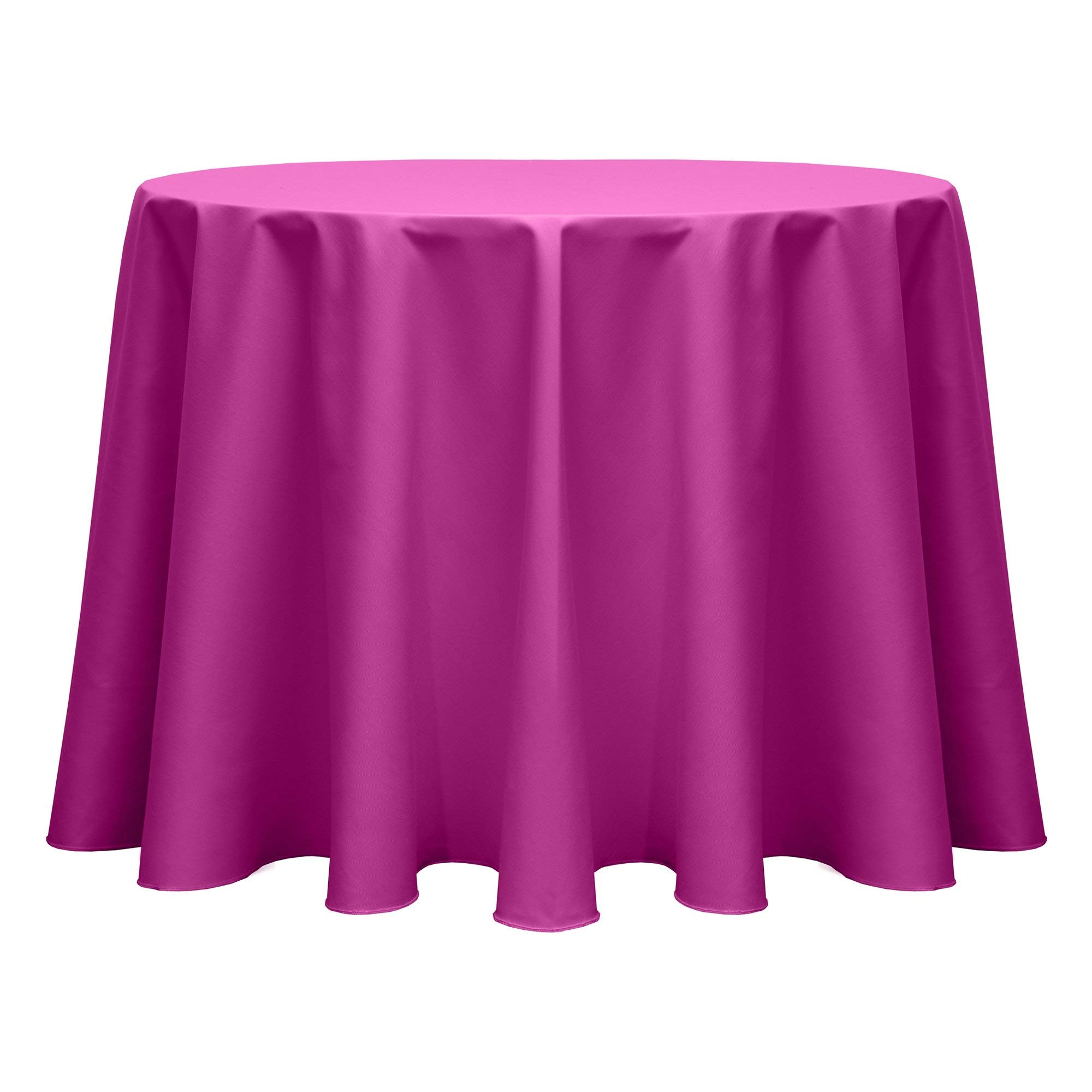 Premium 120-Inch Round Tablecloth - Poly-Cotton Twill Fabric in Raspberry Red for Dining, Events & Home Decor