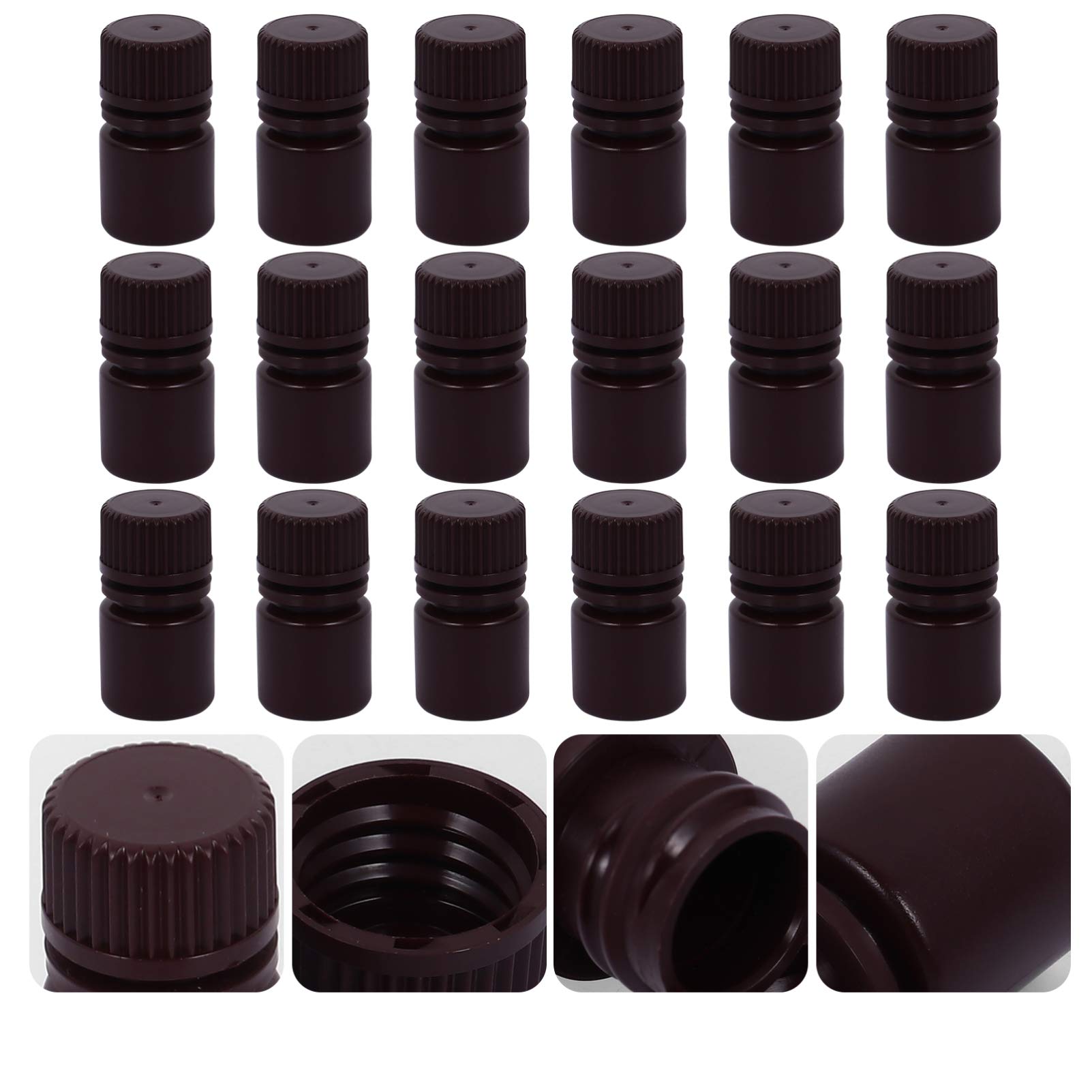 20pcs Plastic Reagent Bottles - Empty Chemical & Medicine Storage Containers with Seal for Liquids, Samples, Lab Use | Ideal for Science Experiments, DIY Projects & Home Organization