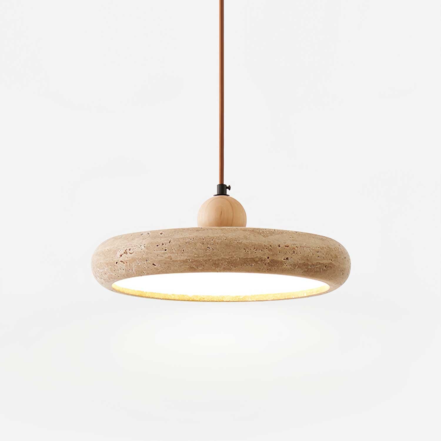 Aurelio Travertine Pendant Light - Modern Natural Stone Ceiling Fixture for Kitchen Island, Dining Room & Living Room Lighting