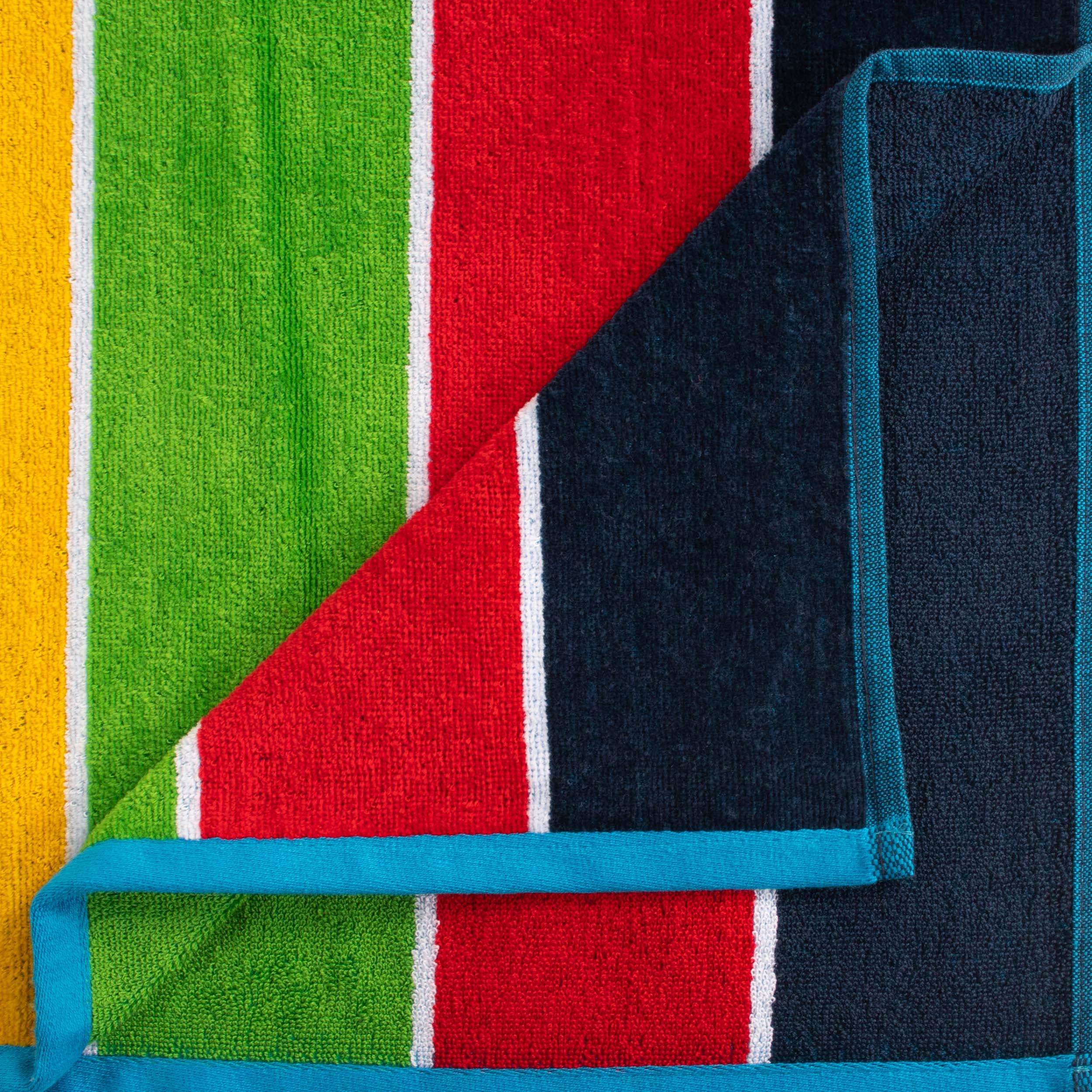 Rainbow Stripes Egyptian Cotton Oversized 2-Piece Beach Towel Set - Ultra Soft & Absorbent for Pool, Beach, Yoga & Spa - Quick Dry Bath Towels for Summer Vacation & Outdoor Activities