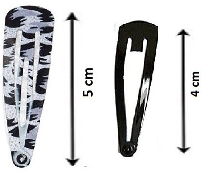 FOK 24-Piece Tik Tak Hair Pins Set - 12 Pairs (6 Multi-Color Printed 5cm & 6 Black 4cm) Premium Metal Triangle Hair Clips for Women & Girls - Perfect for School, Work, Parties & Everyday Hairstyles