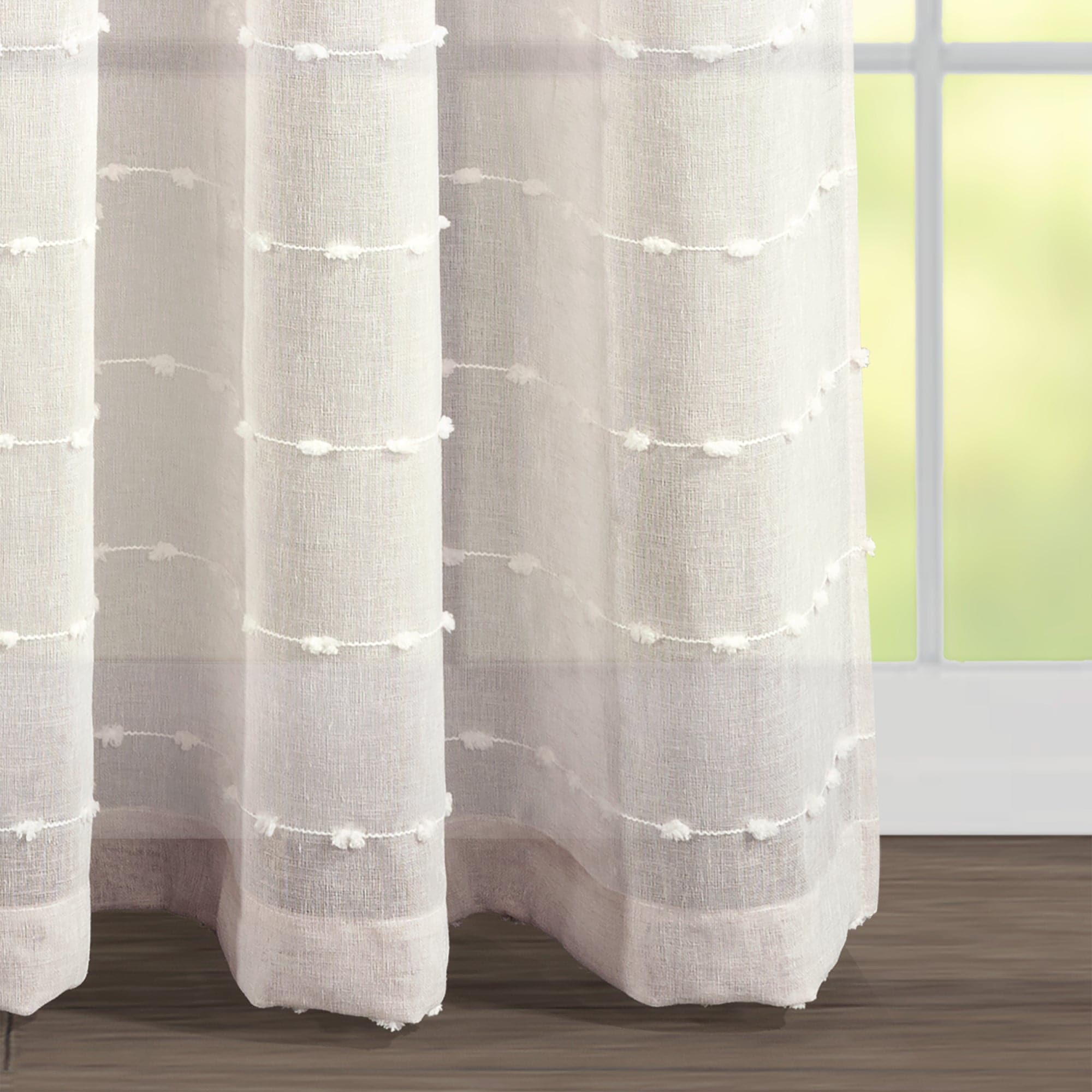 Farmhouse Style Textured Grommet Sheer Curtains - Ultra Wide Window Panels for Living Room, Bedroom & Dining Room Decor