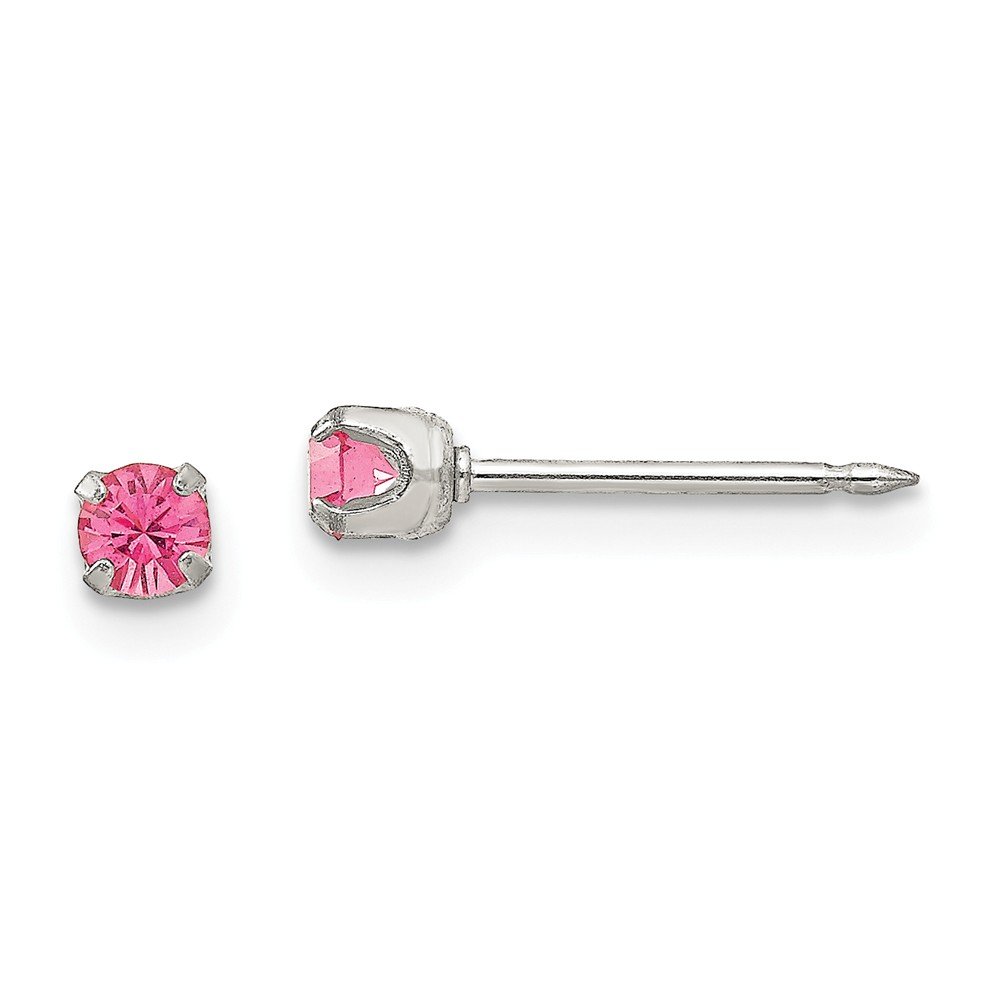 Inverness 3mm Rose Crystal Stud Earrings for Women - Hypoallergenic Stainless Steel Jewelry - Perfect for Gifts, Parties & Everyday Wear