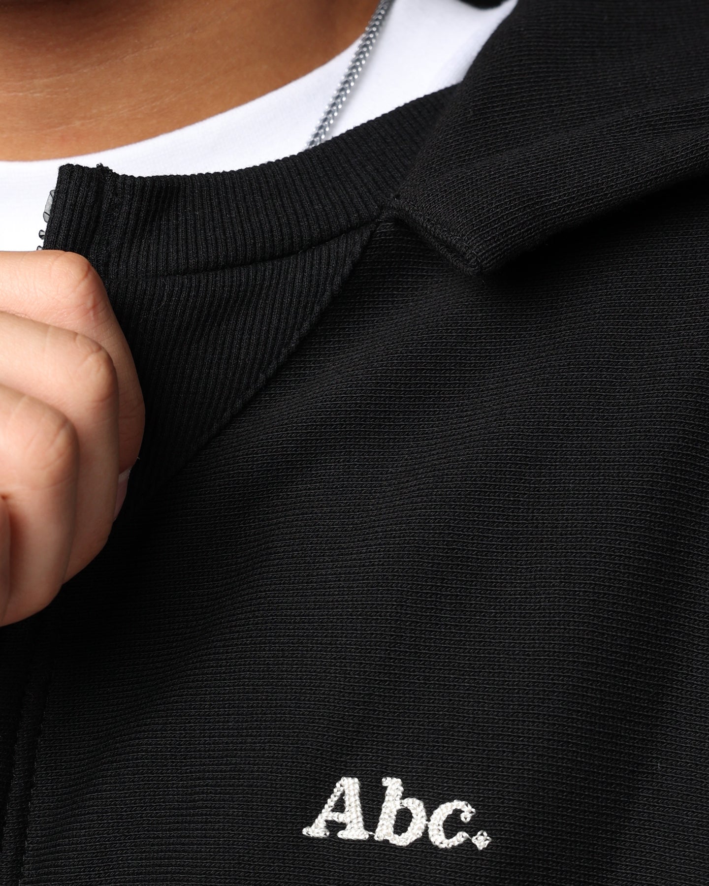Tri-Tone Zip Up Hoodie for Women & Men - ABC 123 Advisory Board Crystals Design in Anthracite Black | Casual Wear, Street Style, Loungewear