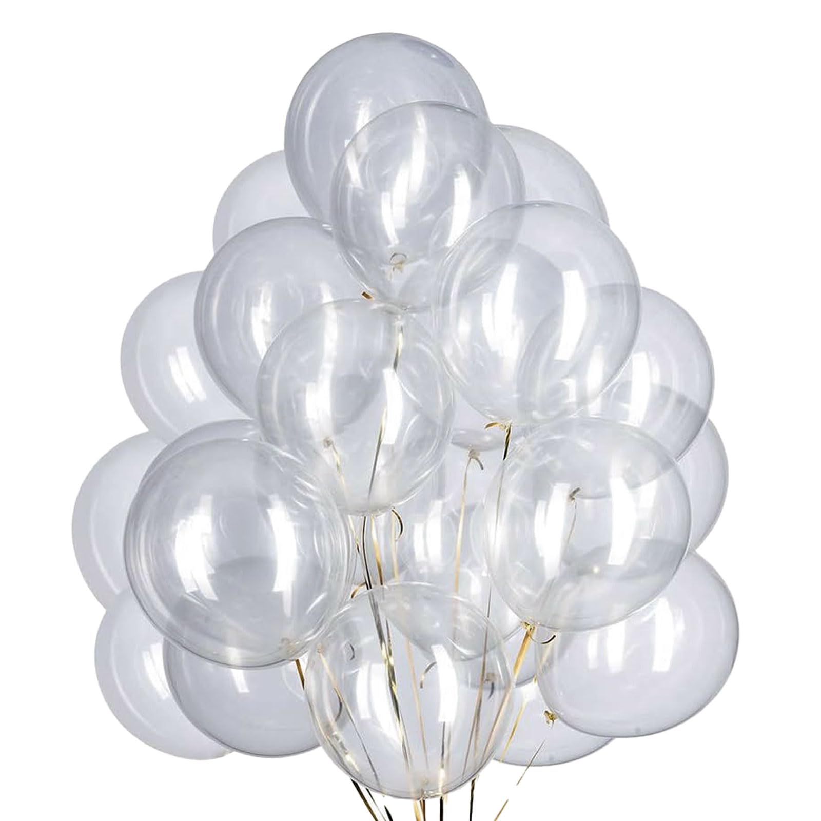 100 Pack 5 Inch Clear Transparent Latex Balloons for Party Decorations, Birthday, Wedding, Baby Shower & Holiday Celebrations