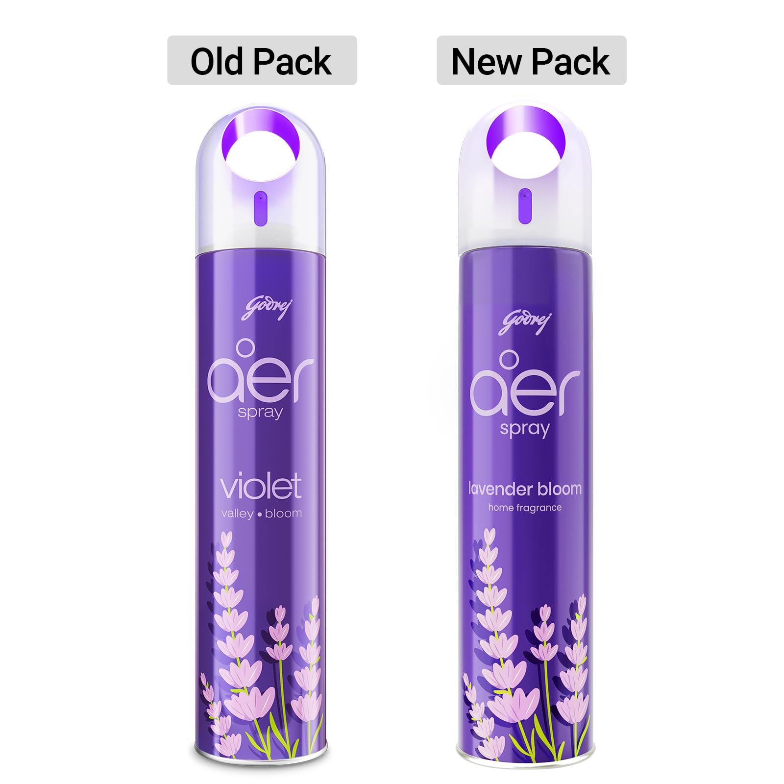 Godrej Aer Spray Air Freshener - Violet Valley Bloom Lavender Scent (240ml) | Long-Lasting Home & Office Fragrance | Perfect for Living Rooms, Bathrooms & Workspaces