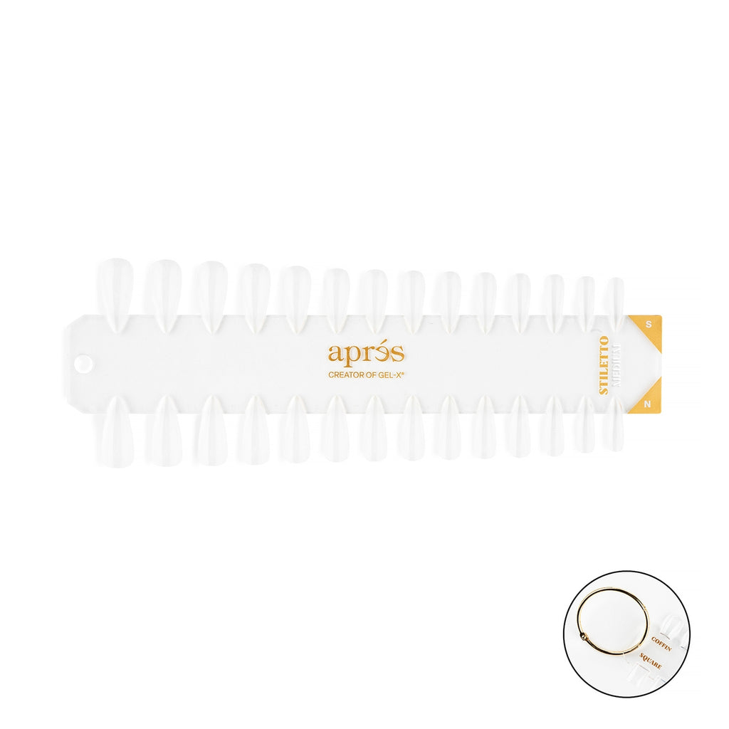 Apres Gel X Nail Tips - Natural & Sculpted Stiletto Medium Length | Professional Salon Quality Press-On Nails for Manicures, Nail Art, and Special Occasions