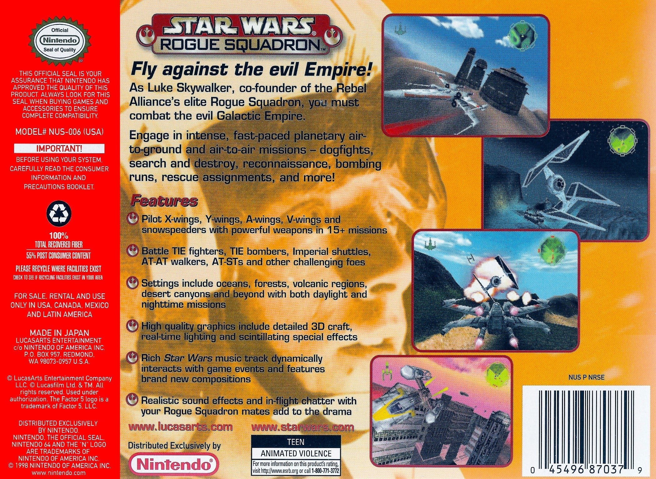 Star Wars: Rogue Squadron - Epic Space Battle Video Game | Action-Packed Starfighter Combat | Perfect for Sci-Fi Fans & Gaming Enthusiasts | Great for Solo Play & Multiplayer Battles