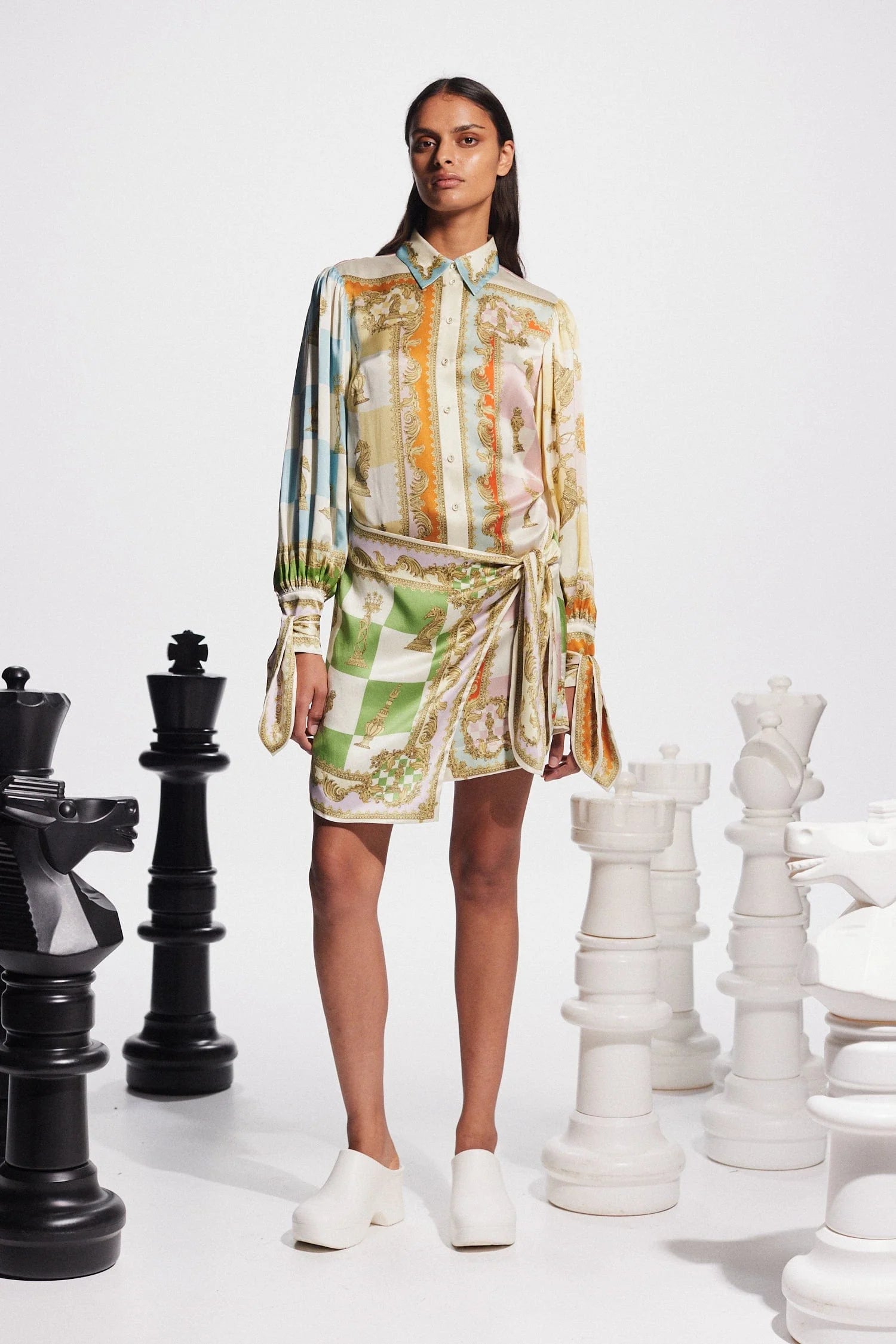 Checkmate Silk Mini Dress - Elegant & Sexy Women's Party Dress for Night Out, Date Night & Special Occasions