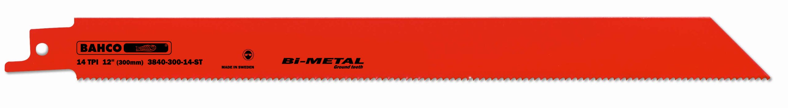 Bahco 3840-300-14-ST-100P Bimetal Reciprocating Saw Blades - 12-Inch, 14TPI, Precision-Ground Teeth, 100-Pack - Ideal for Metal Cutting, Woodworking, and Demolition Projects