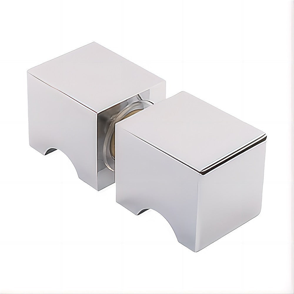 120cm Frameless Shower Screen with Chrome Channel & Brass Hinges - Square Knob Handle - Wall to Wall Bathroom Glass Enclosure for Modern Home & Spa Settings