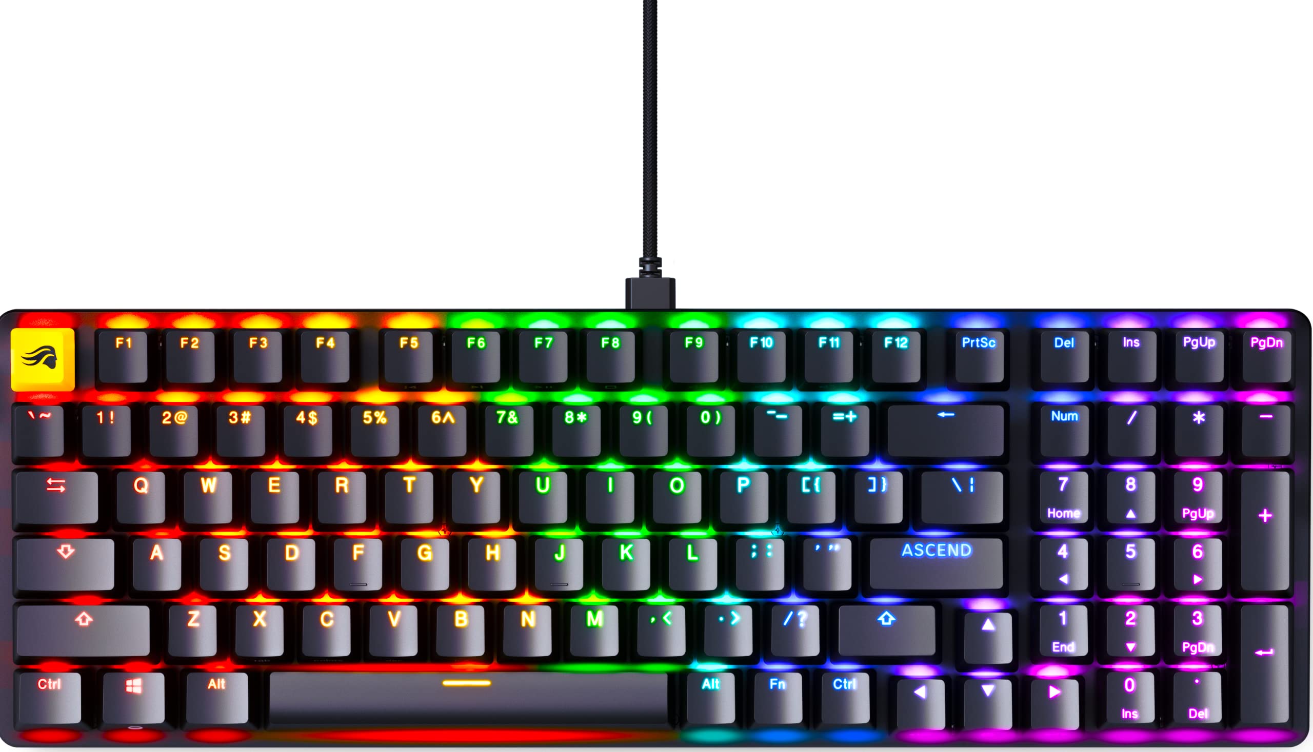 Glorious GMMK 2 96% Full Size Gaming Mechanical Keyboard - Hot-Swappable Cherry MX Style Linear Switches, Double Shot PBT Keycaps, RGB Backlit - Wired PC Gaming Keyboard for Esports, Typing & Office Setup (Black)