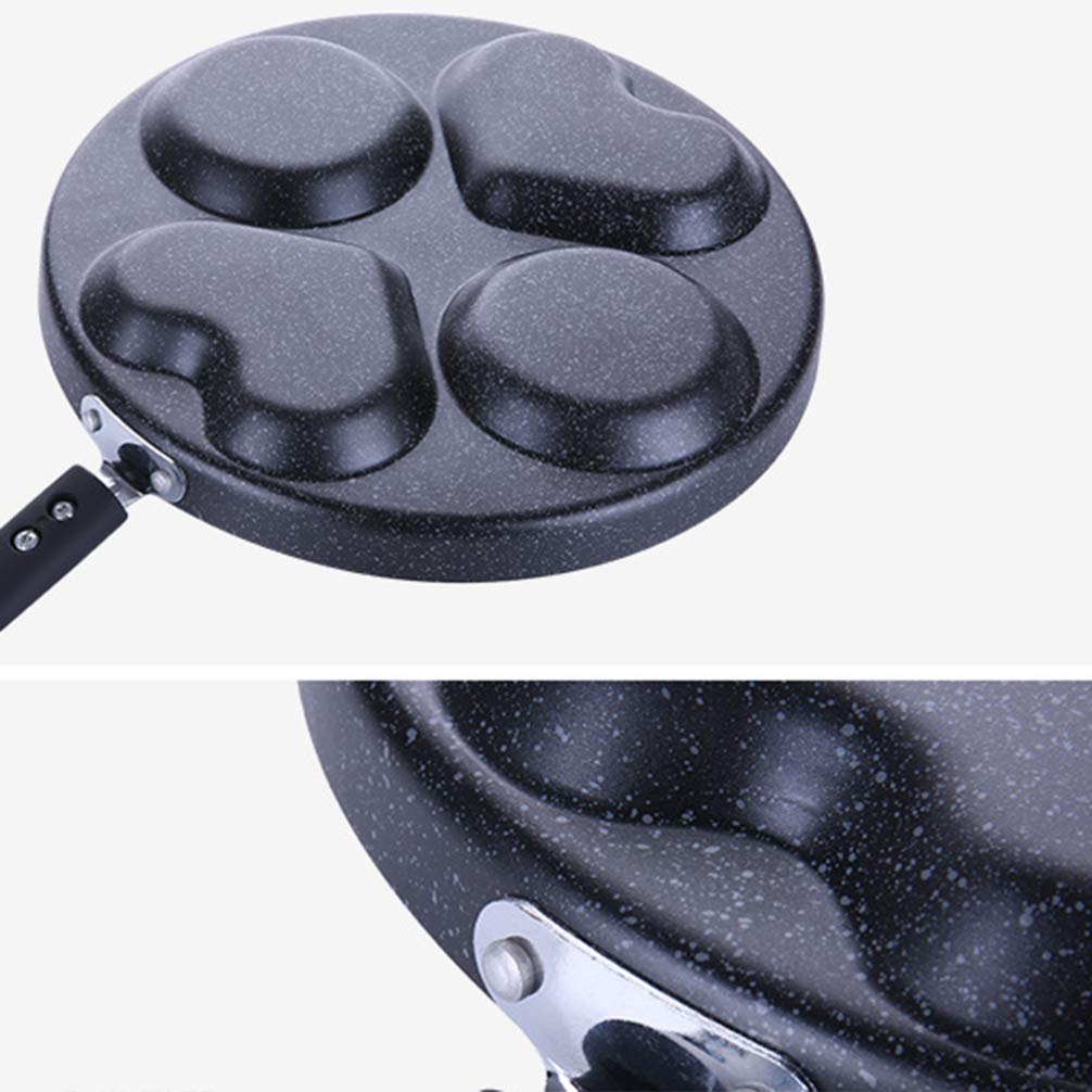 **Hemoton Nonstick 4-Cup Egg Frying Pan – Japanese Omelet Pan, Pancake & Steak Griddle, Round Four-Hole Frying Pot – Perfect for Breakfast, Omelets, Pancakes & Steaks**