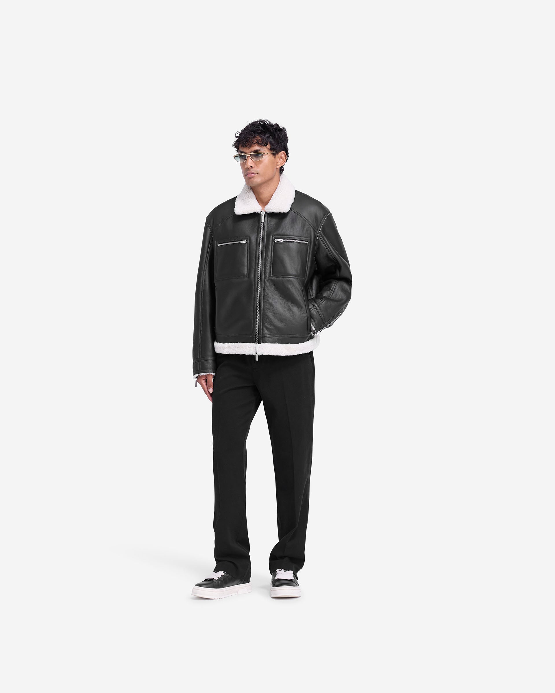 Reversible Shearling Jacket for Women & Men - Cozy Winter Outerwear, Black - Perfect for Cold Weather, Travel & Outdoor Activities