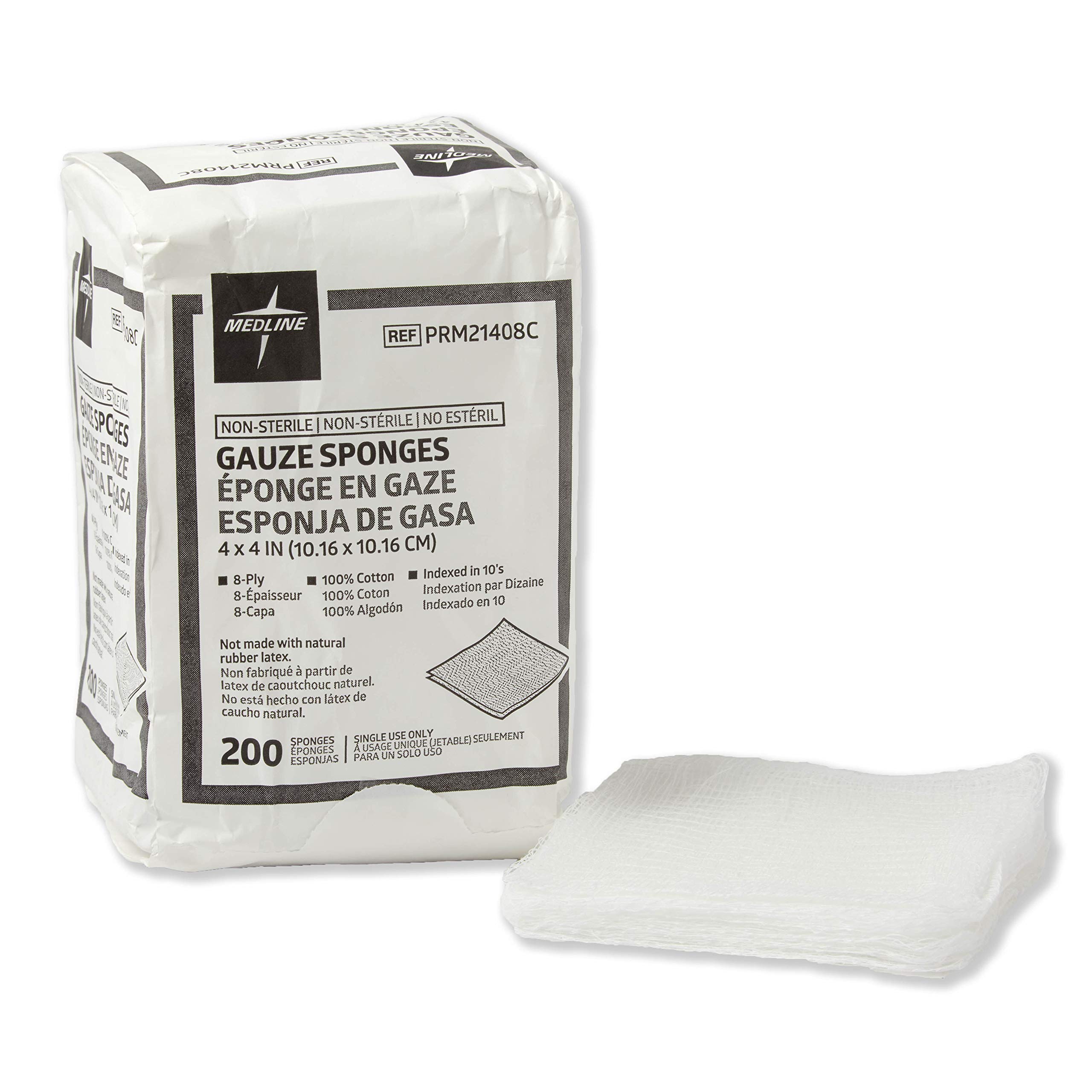 Medline Non-Sterile 8-Ply Woven Gauze Sponges for Wound Care & First Aid - Bulk Pack of 4000 | Perfect for Wound Dressing, Cleaning, Medical Kits & Emergency Preparedness
