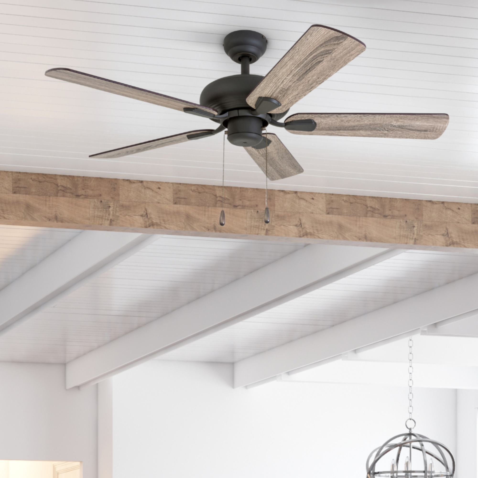 42 Inch Bronze Russwood Ceiling Fan with Pull Chain - Perfect for Living Room, Bedroom, and Outdoor Spaces