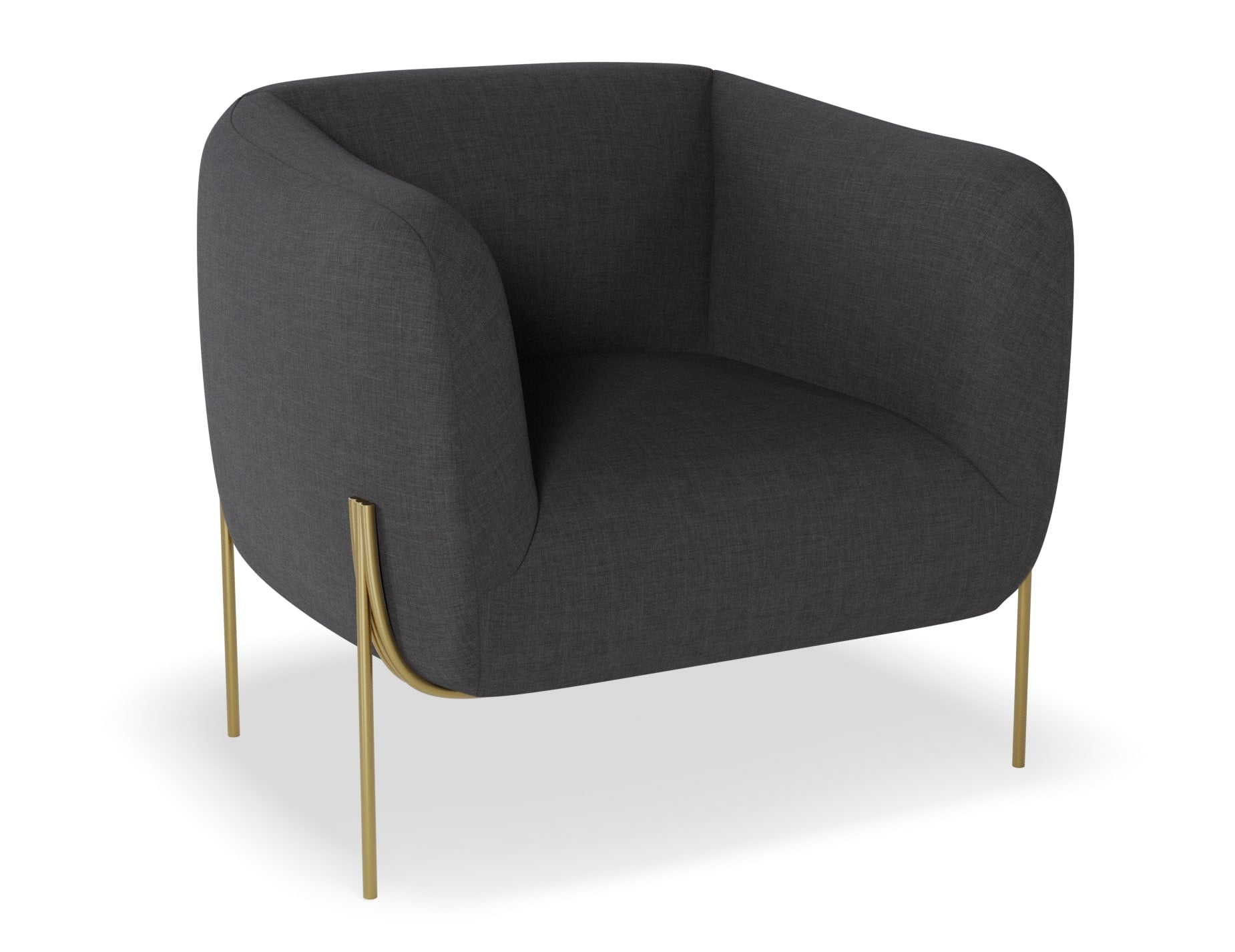 Belle Lounge Chair - Modern Storm Grey Accent Chair for Living Room, Bedroom & Office - Comfortable Upholstered Reading Chair with Soft Cushions