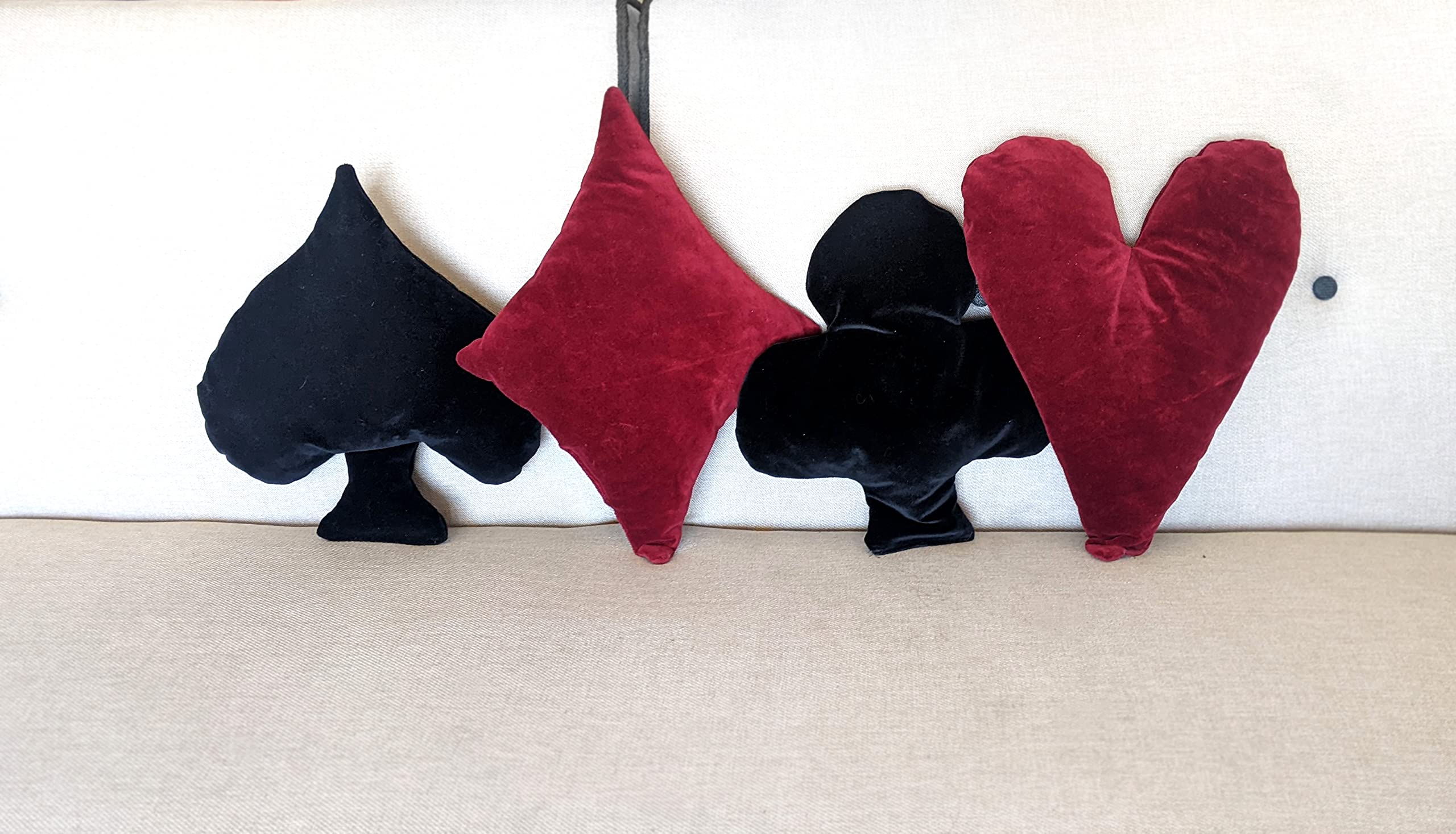 Playing Cards Pillow Set - Unique Throw Pillows for Home Decor, Poker Themed Cushions - Perfect for Living Room, Game Room, or Poker Party Decorations