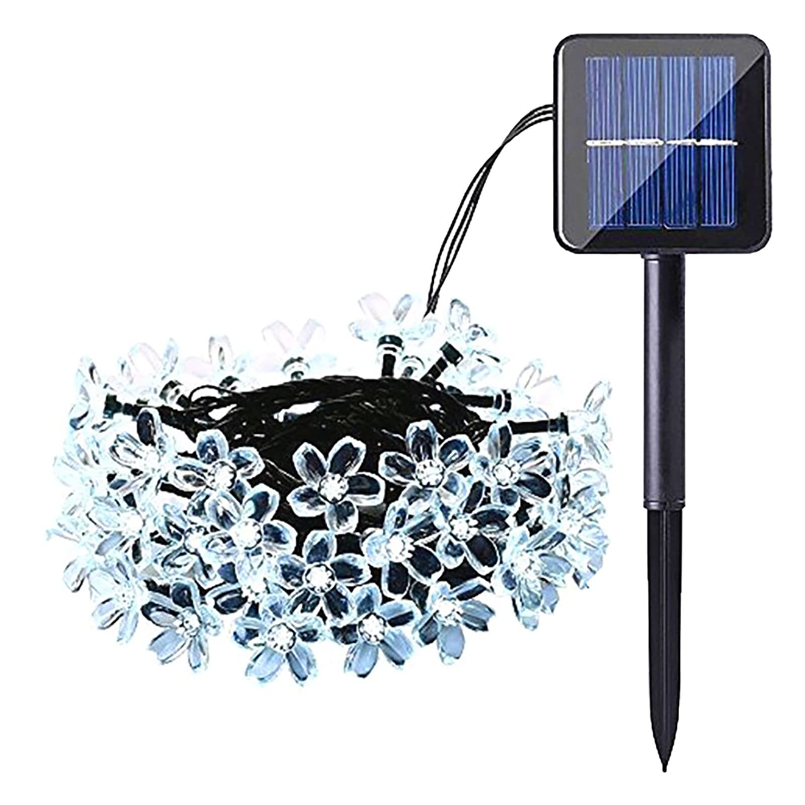 SobeiKre 20 LED Solar Powered Flower String Lights - 16.4FT Waterproof Outdoor Fairy Lights with 8 Modes, Peach Blossom Shape for Garden, Patio, Yard, Wedding & Party Decoration (Warm White)
