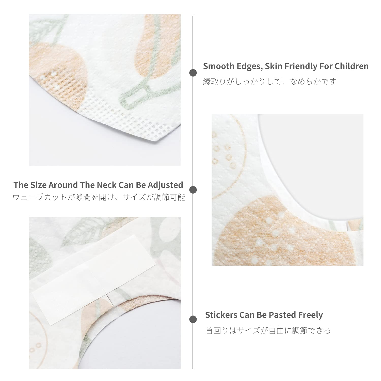 Soft & Leakproof Disposable Baby Bibs for Toddlers - 60 Pack Fruit Pattern Travel Feeding Bibs - Perfect for On-the-Go Meals, Daycare & Family Outings