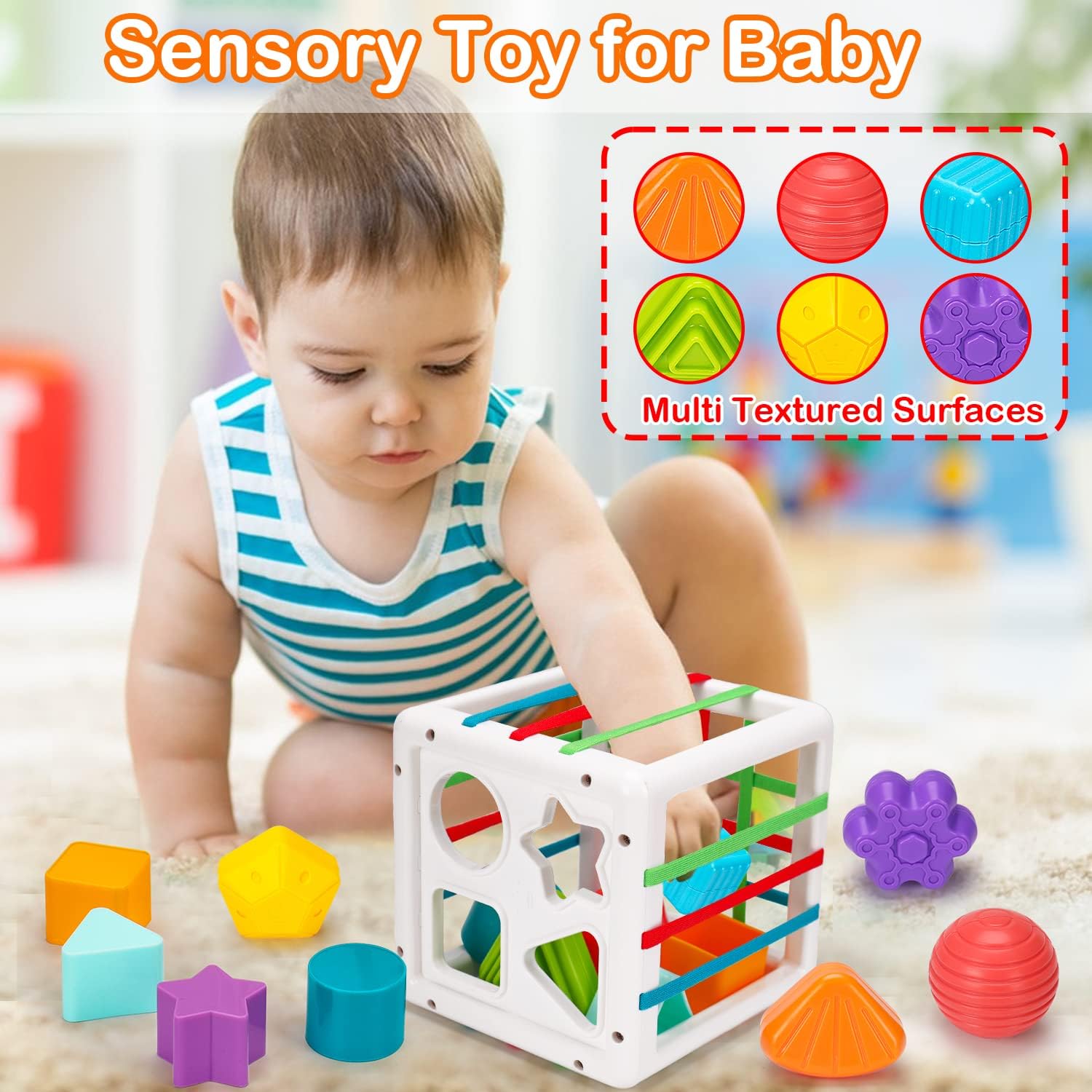 Montessori Baby Toys for 1-3 Years - Stacking Cups, Sensory & Teething Toys for Toddlers - Perfect for Early Learning & Playtime