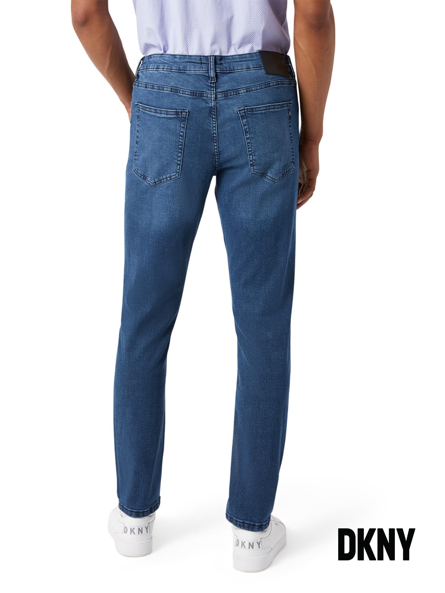 DKNY Men's Slim Fit Stretch Jeans - Premium Soft Comfort Denim Pants for Casual Wear & Office Style