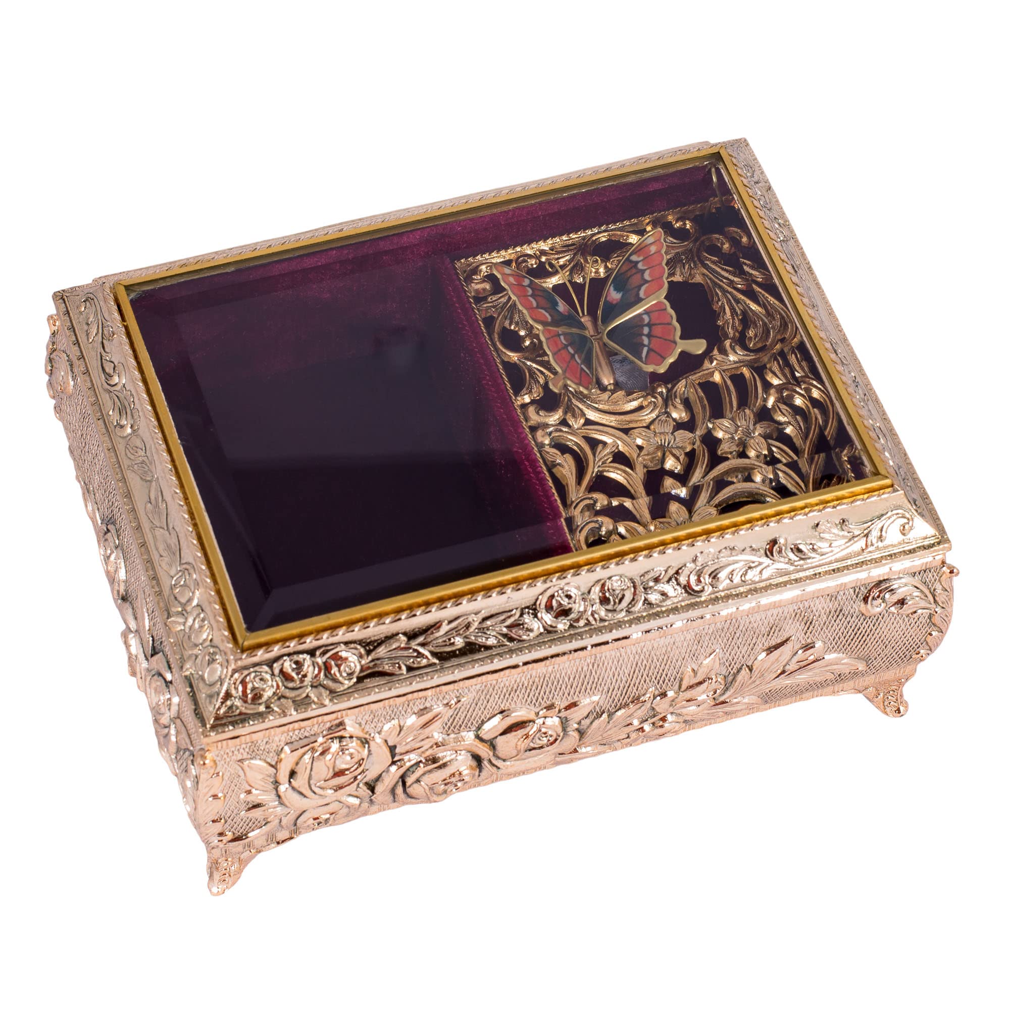 Elegant Gold Animated Butterfly Music Jewelry Box - Plays Fur Elise with Fluttering Wings | Perfect Gift for Birthdays, Anniversaries & Home Decor
