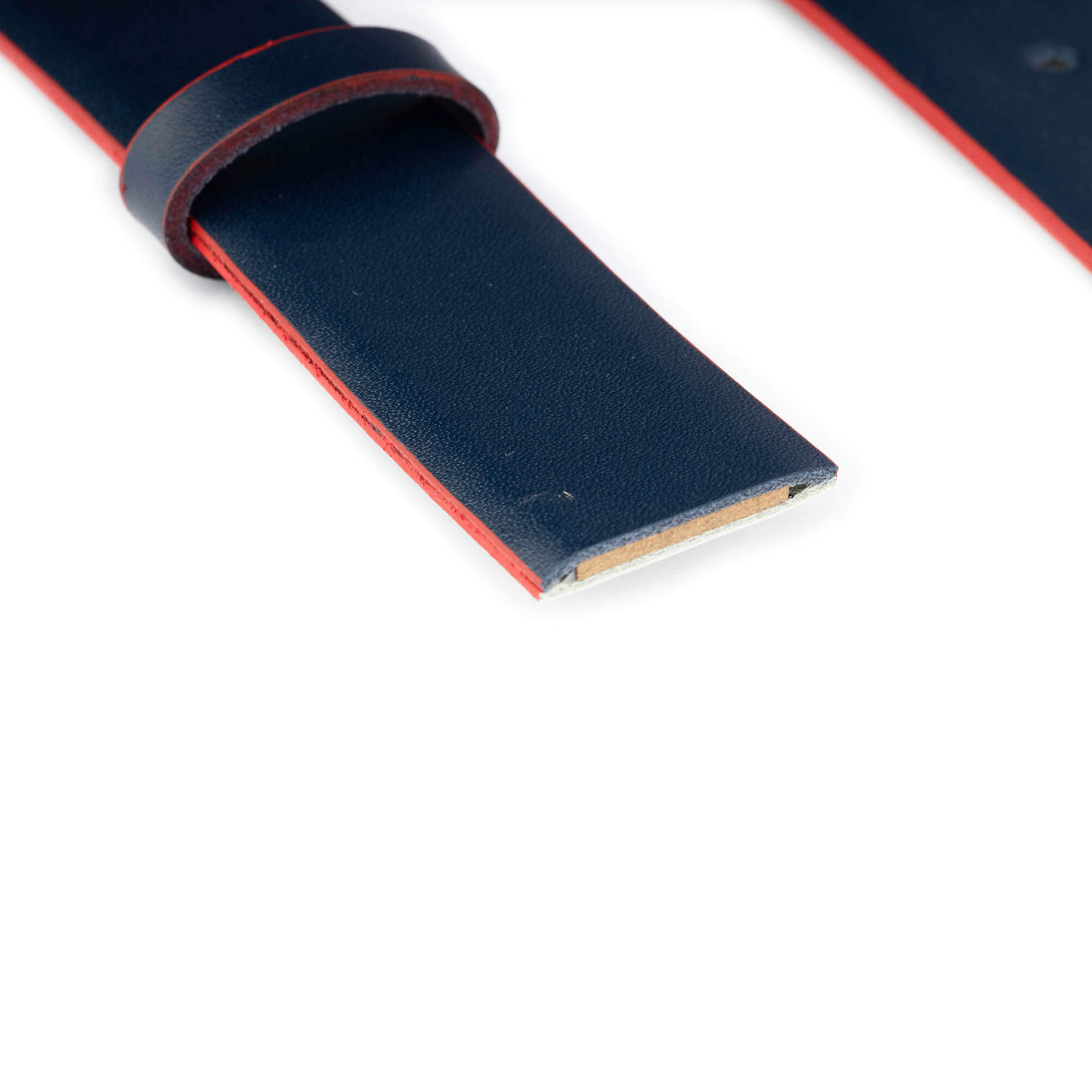 MontBlanc Belt Strap - Dark Blue Reversible to Light Gray with Red Edges - Premium Replacement Belt for Men | Perfect for Business, Casual & Formal Wear