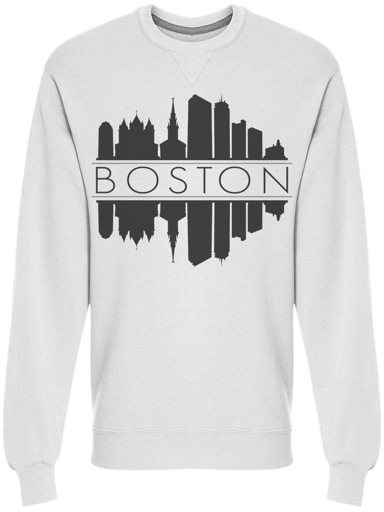 Boston Massachusetts Mirror Print Sweatshirt for Men - Stylish & Comfortable Casual Wear for Everyday Outfits
