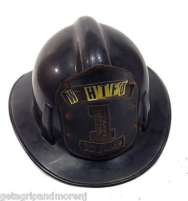 MSA Fire Helmet with Leather Badge & Adjustable Liner - Size 7 3/8 - Premium Firefighter Safety Gear for Emergency Rescue & Fire Protection