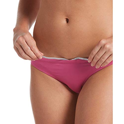 Nike Swim Essential Bikini Bottom - Women's High Waisted Swimwear in Cosmic Fuchsia for Beach, Pool & Summer Vacation