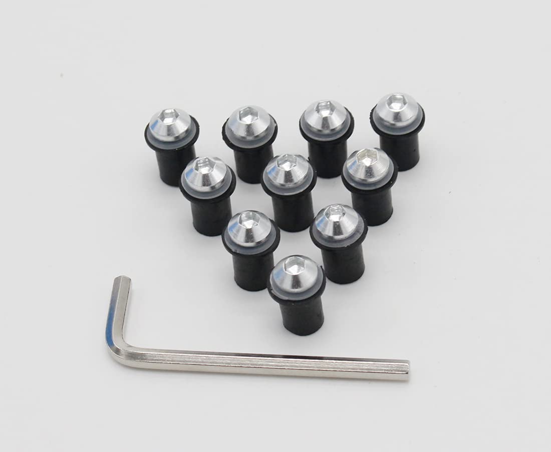 CBR 600 RR F5 Windshield Bolts Kit (2005-2006) - Silver Aluminum for Motorcycle Maintenance