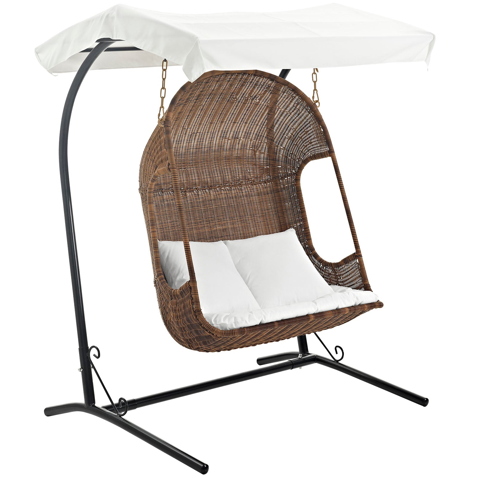 Vantage Outdoor Patio Swing Chair With Stand - Heavy Duty Hanging Hammock Chair for Garden, Backyard, Porch - Perfect for Relaxing & Lounging