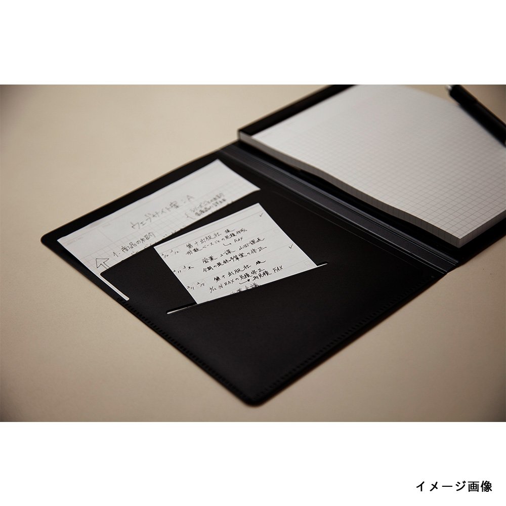 Mnemosyne HN188A A5 Spiral Notebook with Folder - Black, 5.8
