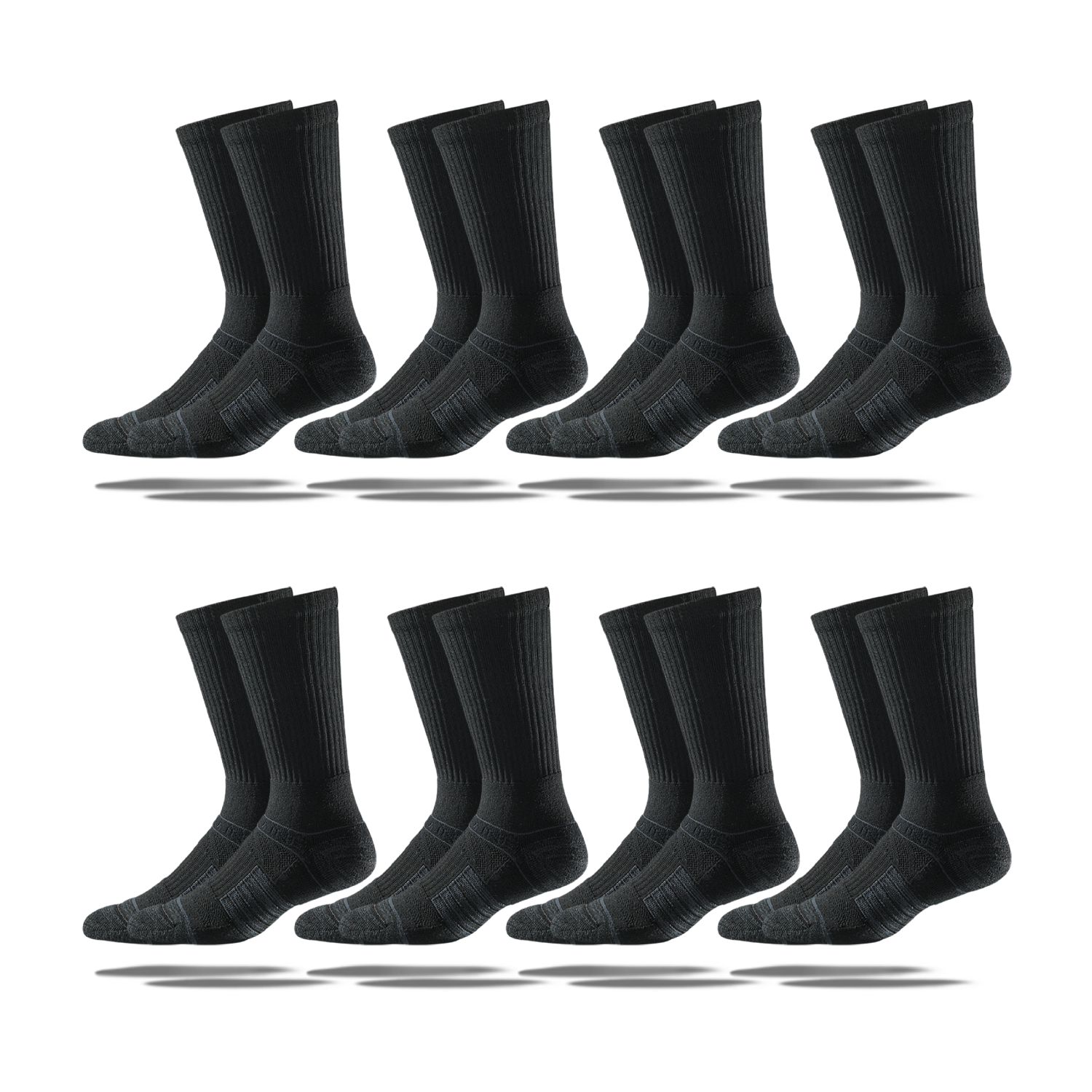 8 Pack Men's Crew Socks - Soft Cotton Casual Athletic Socks for Everyday Wear, Sports & Work - Breathable Comfort Socks for Men