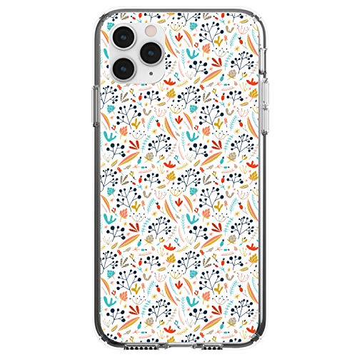 Modern Floral - White Red Navy On Clear Case