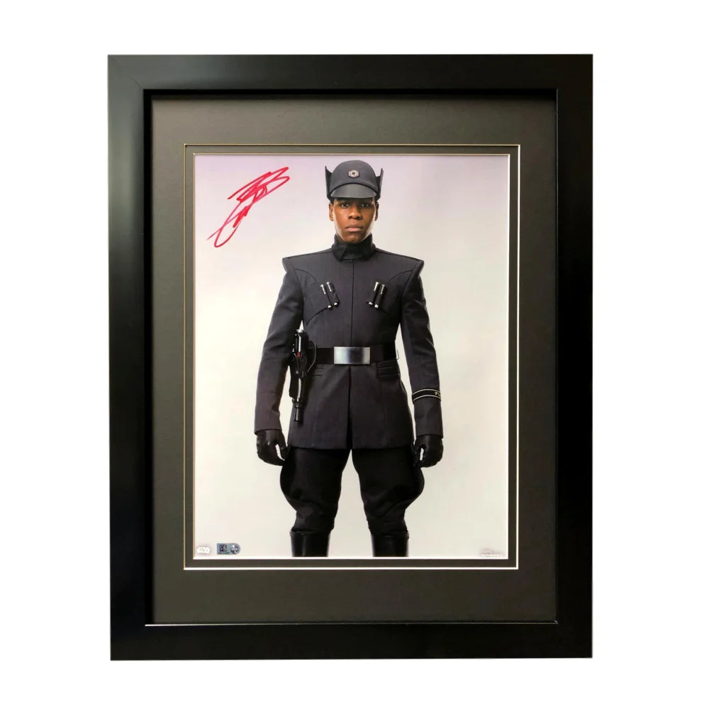 John Boyega Signed Star Wars 11x14 Photo - Framed Finn Autograph Portrait with Topps COA | Perfect for Star Wars Collectors, Movie Memorabilia Displays & Fan Gifts