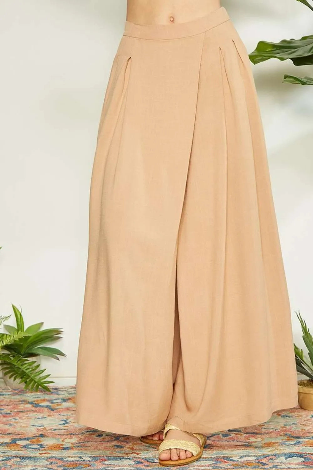 Stylish Pleated Wide Leg Resort Pants for Women - Comfortable Vacation & Beach Wear - Perfect for Tropical Getaways, Summer Travel, and Casual Outings