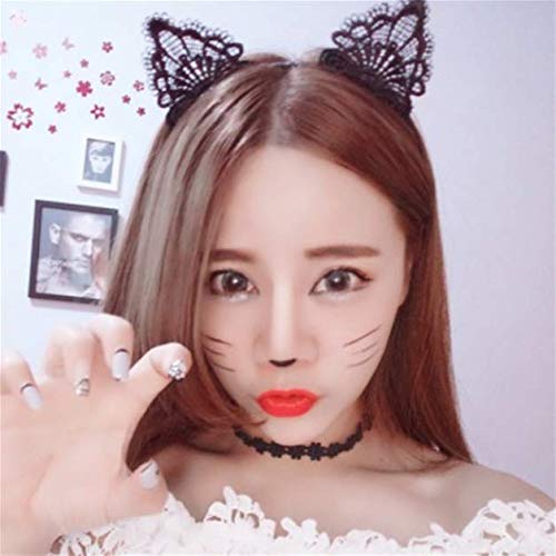 Black Lace Cat Ears Headband for Women - Sexy Cosplay Costume Accessory | Perfect for Halloween, Cosplay Parties, and Role Play