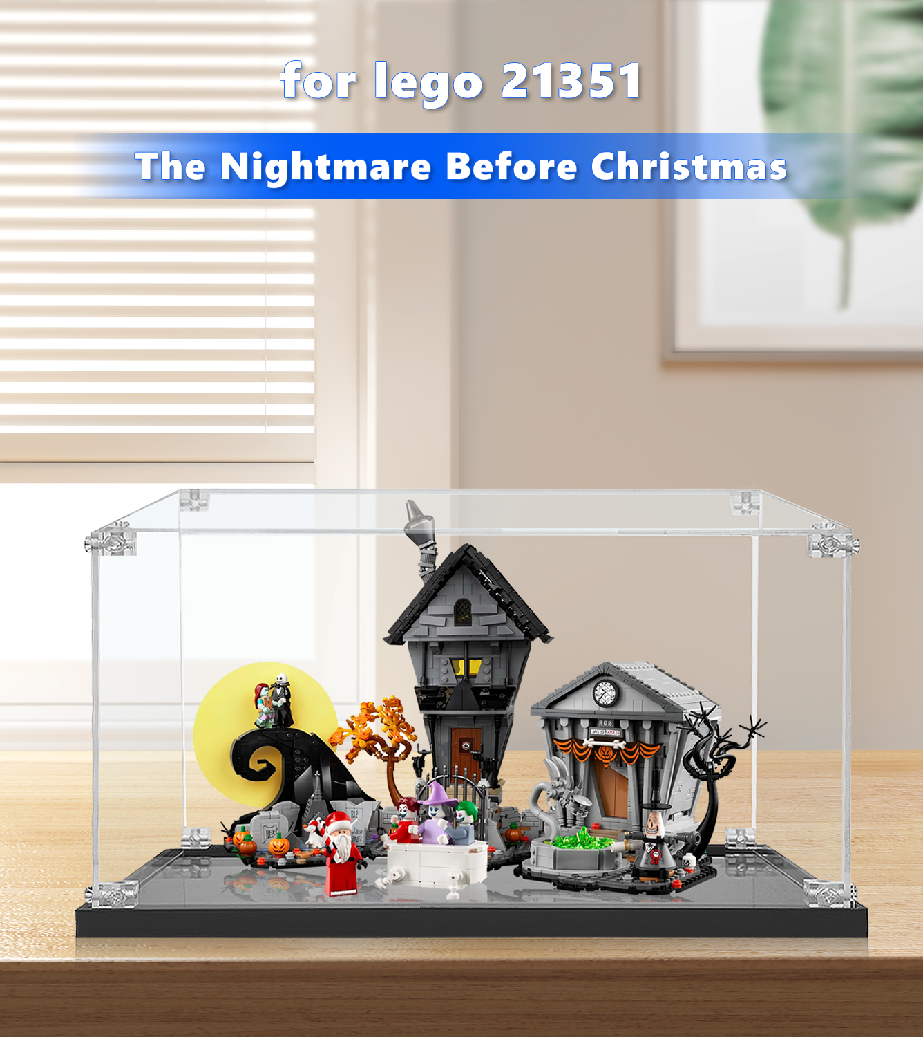 LEGO® Ideas Disney Tim Burton's The Nightmare Before Christmas 21351 Display Case - Premium Acrylic Protector for Collectible LEGO Sets - Perfect for Home Decor, Office Display & Gift Giving