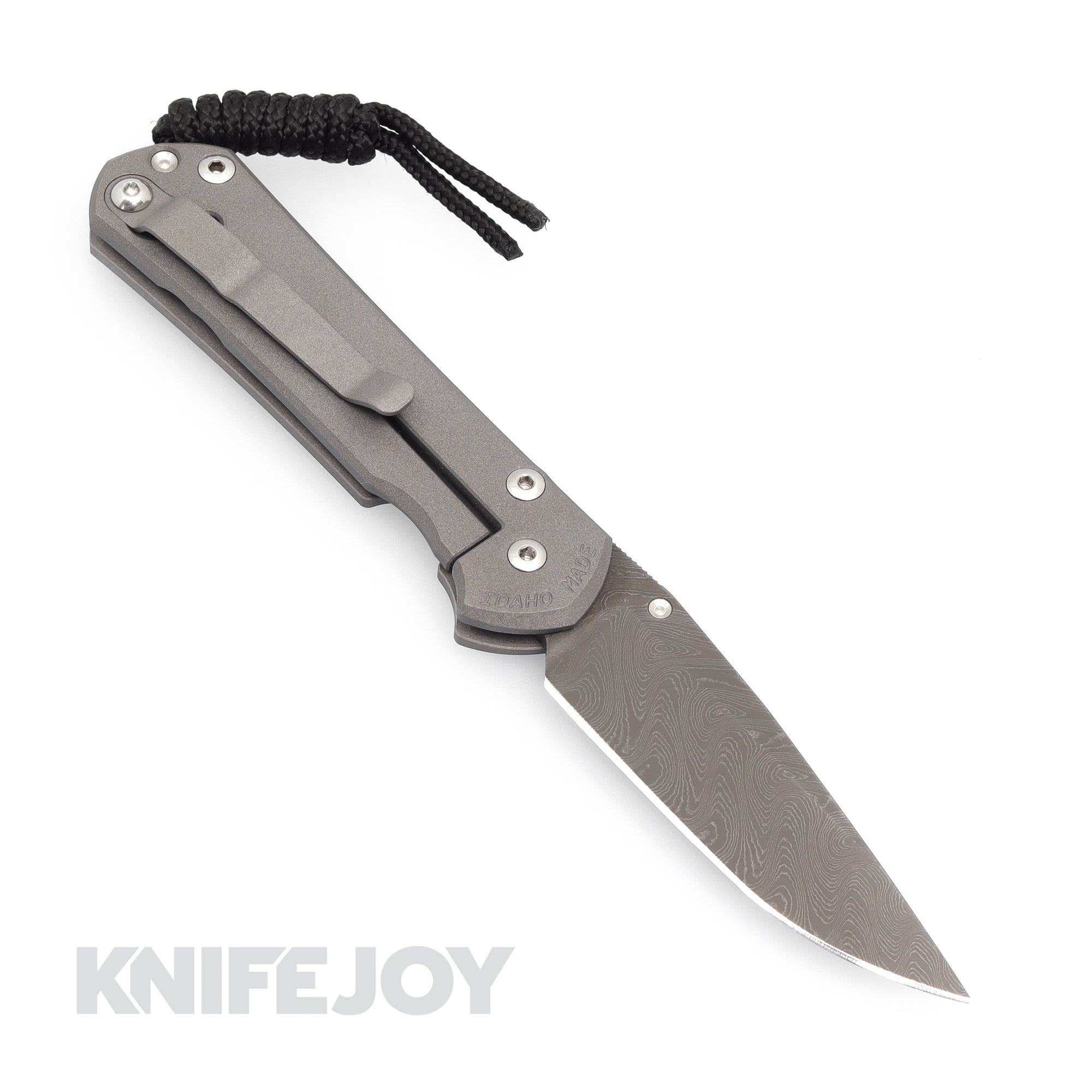Chris Reeve Knives Small Sebenza 31 Folding Knife - Damascus Steel Drop Point Blade with Amethyst Cabochon & Boomerang Graphic Handle | Premium EDC Pocket Knife for Outdoor, Camping & Collectors