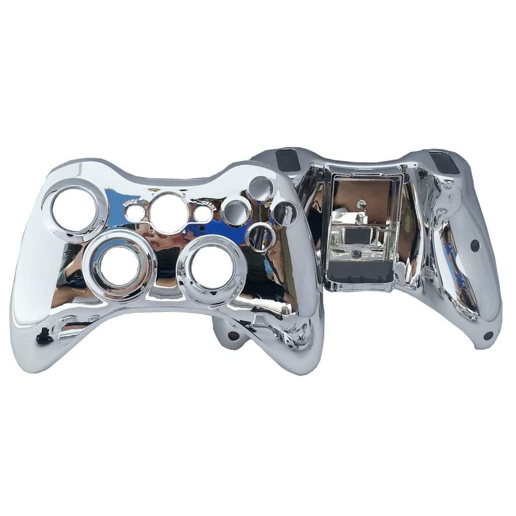 OSTENT Full Controller Shell Case Housing for Microsoft Xbox 360 Wireless Controller - Silver Replacement Cover with Easy Installation | Perfect for Gaming, Home Entertainment & Controller Protection