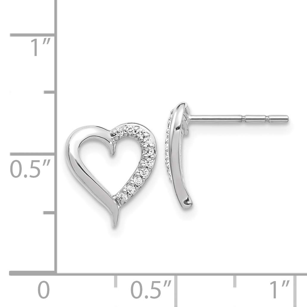 14K White Gold Diamond Heart Stud Earrings for Women - Elegant Valentine's Day Gift, Anniversary Present & Everyday Luxury Jewelry - Perfect for Date Nights, Weddings & Special Occasions