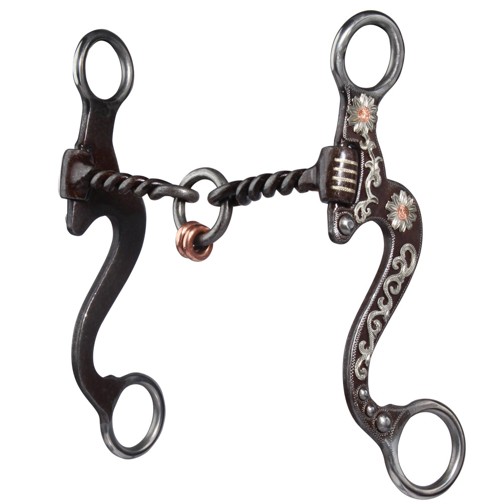 5 1/4 Inch Mouth Professional Choice Horse Bit with Small Flower Design - Perfect for Training, Show Jumping & Dressage | Durable & Comfortable Equestrian Equipment