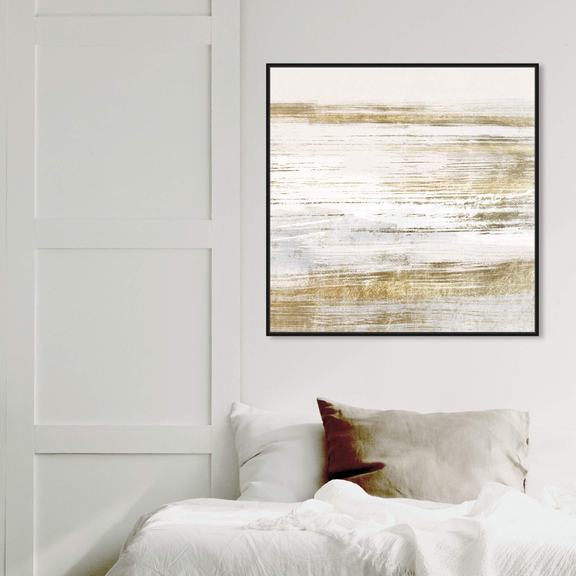 Abstract Wall Art Canvas Prints 'Blush Romance Gold' - 30x30 Inch Black Framed Home Decor by Oliver Gal Artist Co. | Perfect for Living Room, Bedroom & Office Wall Decor